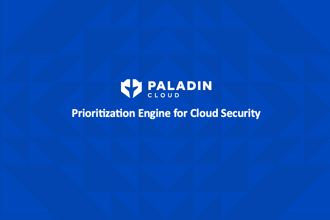 The Paladin Cloud logo and underneath it reads Prioritization for Cloud Security